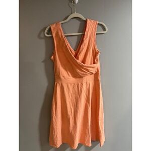 Patagonia Striped Sleeveless‎ Dress Casual Travel Comfort Orange Size L